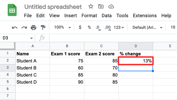 calculate-percentage-changes-in-google-sheet-9-a