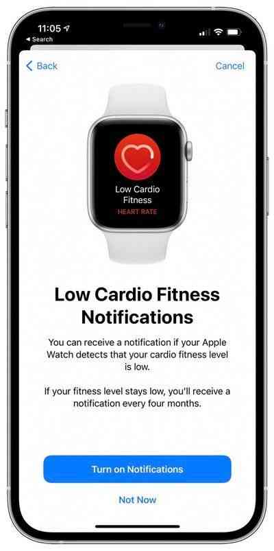 cardio-fitnessl-level-notification