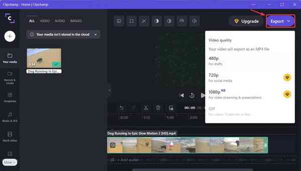 clipchamp-export-video