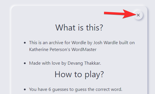 close-button-wordle-archive