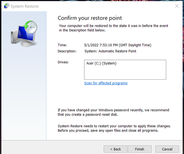 confirm-restore-point