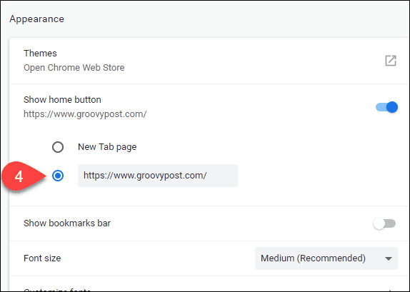 google-chrome-set-default-page