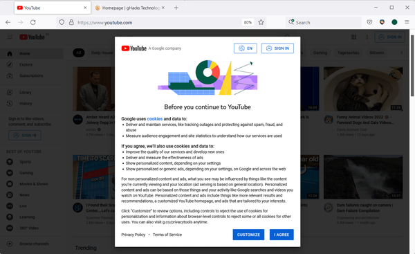 google-cookie-banner-classic