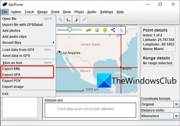 gpsprune_convert-csv-to-gpx-kml-windows-11-10