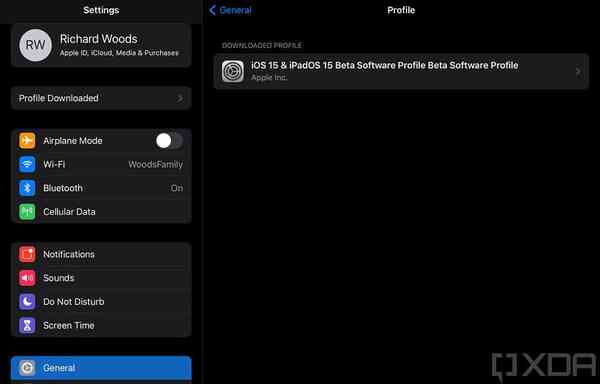 iPadOS 15 beta 配置文件安装截图