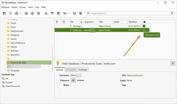 keepassxc-password-rating