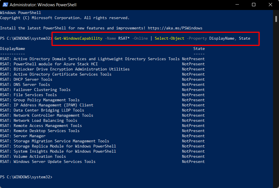 list-of-installed-rsat-tools-in-windows-11