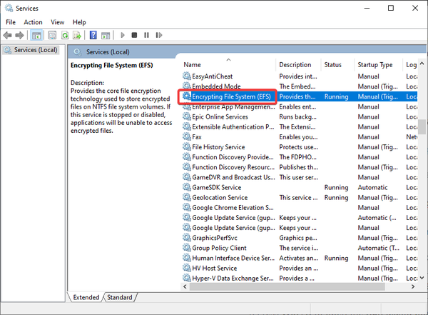 locating-efs-service-window