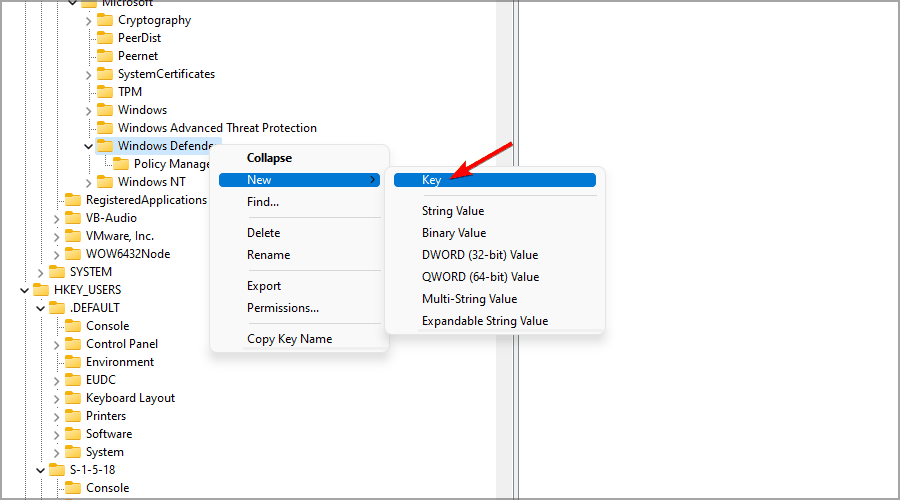 new-key-windows-defender