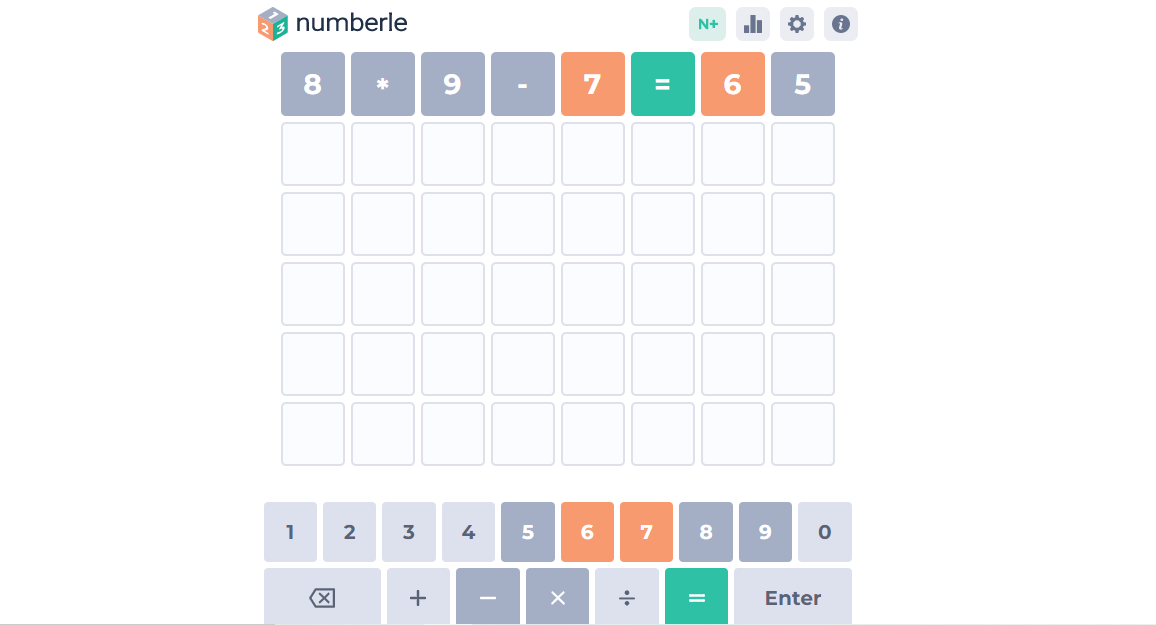 numberle-game-1st-move