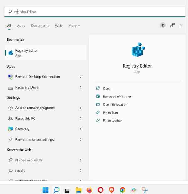 open-Registry-editor-from-start-menu-1