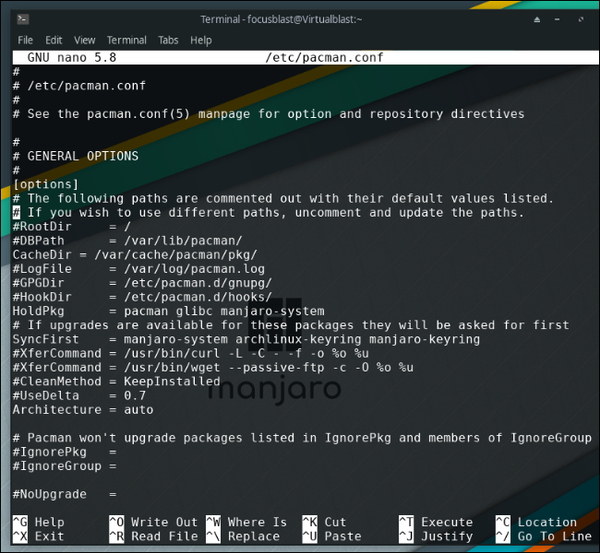 pacman-config-file-manjaro-arch