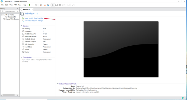 power-on-Windows11-vm