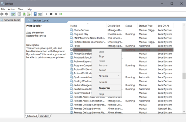 print-spooler-service print-spooler-service
