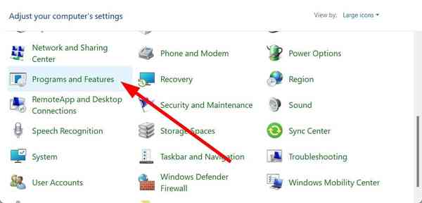 program-and-features