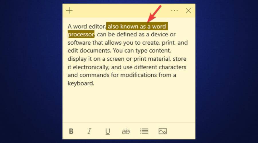 select-sticky-notes-text