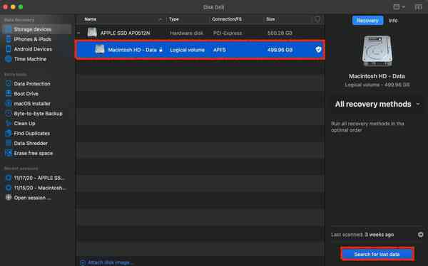 selecting-storage-device-in-disk-drill