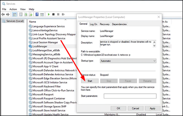 start-lxssmanagaer
