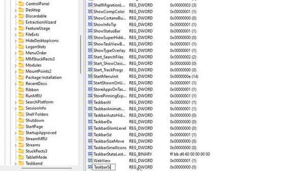 taskbarsi-regedit