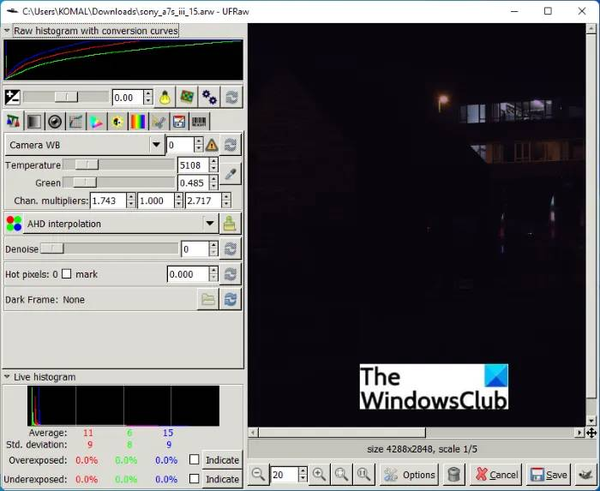 ufraw_view-arw-file-windows-11-10
