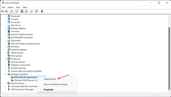 update-storage-space-driver