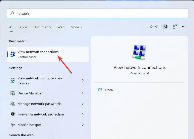 view-network-connections-search-result