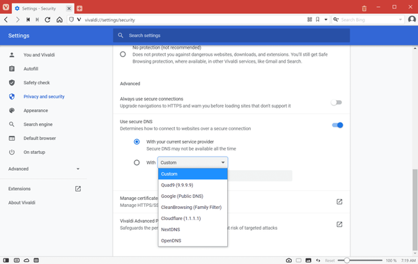 vivaldi-secure-dns vivaldi-secure-dns