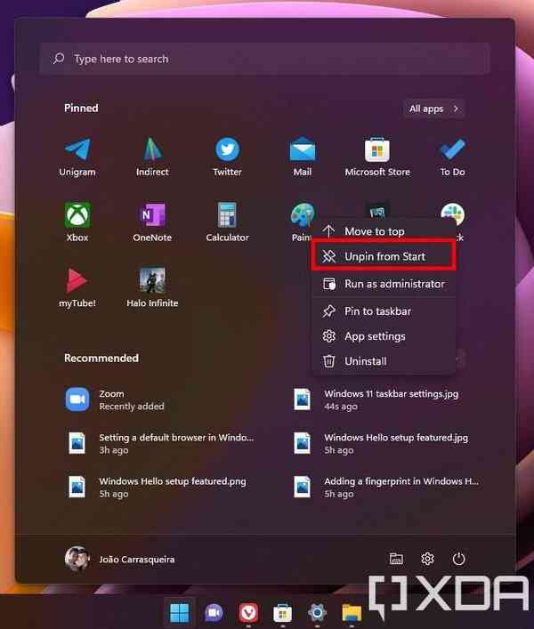Unpinning-an-app-from-Start Unpinning-an-app-from-Start
