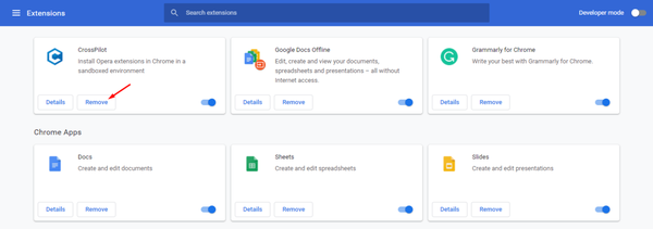 Remove-Extension-command-button-on-Chrome-Browser